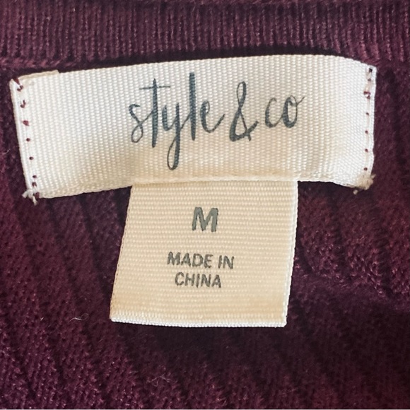 Light Weight Soft Knit TUNIC ~Wine ~Medium ~Macy's ~Hi-Lo Hem, Holiday, Romantic - Picture 3 of 11